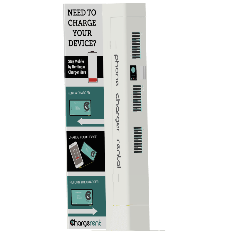 Chargerent® Automated Powerbank (cell phone charger) Rental Kiosks